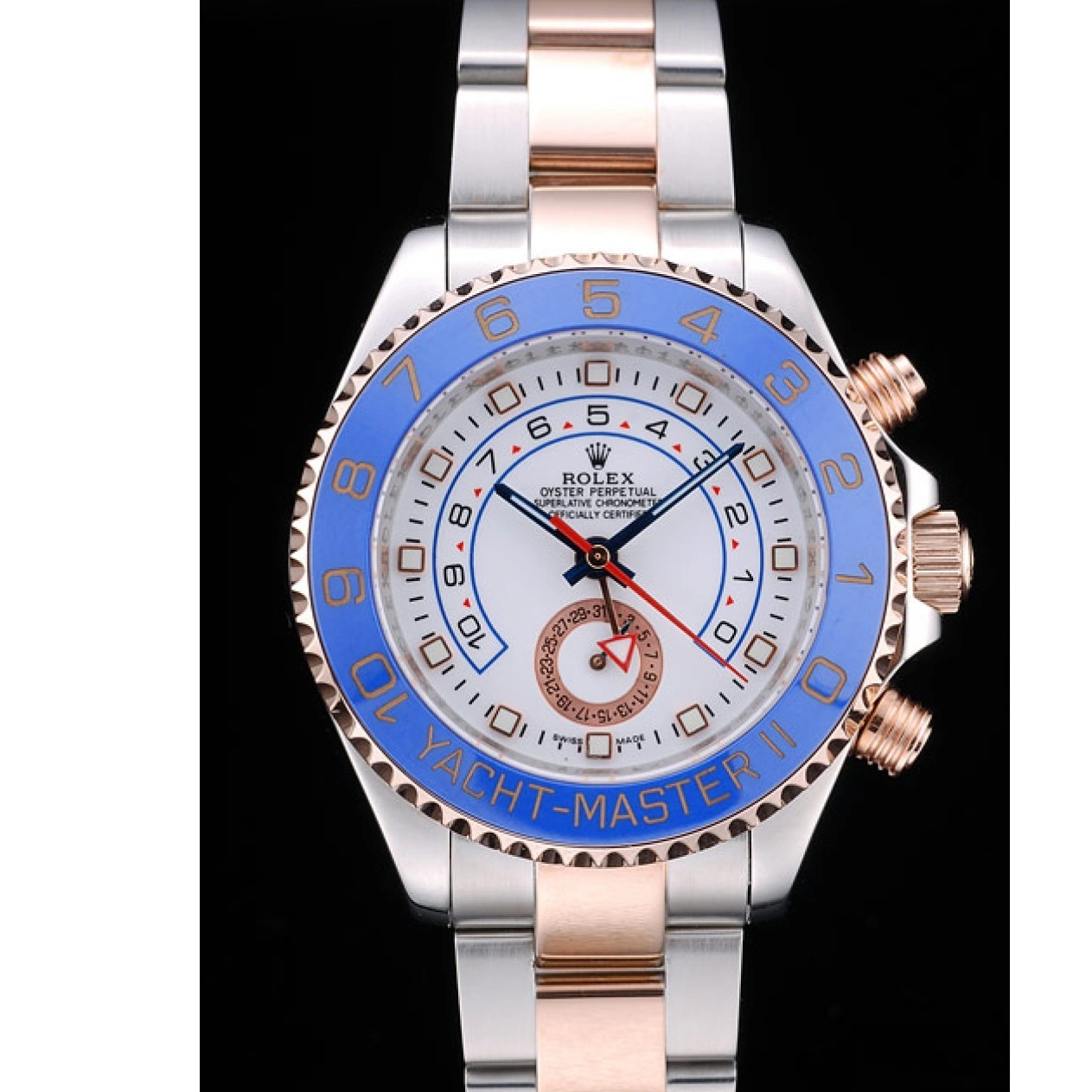 Rolex copies cheap Yachtmaster Dial Bezel Blue Rolex Watch White Ceramic 0511